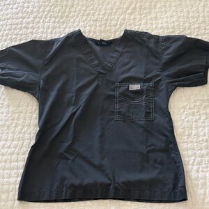 Blue Sky Charcoal Scrub Top - Small Grey Label